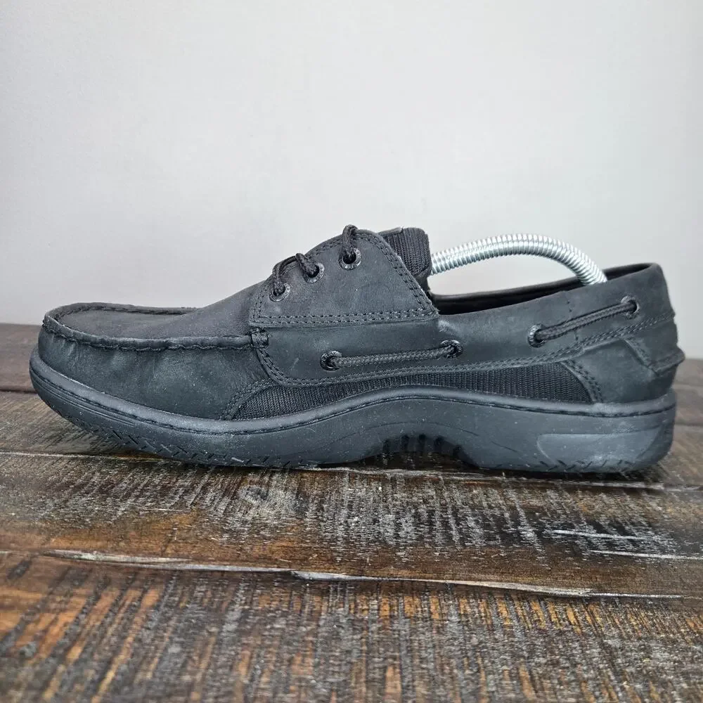 Sperry Billfish 3 Eye Mens Size 11 M Boat Shoes Lace Up Triple Black